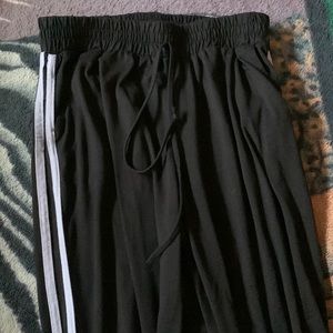 Black silk joggers